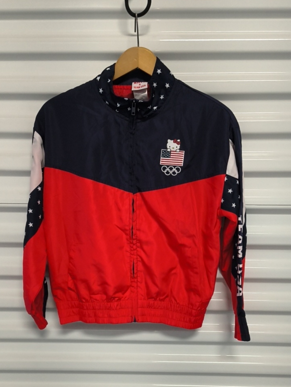 Hello Kitty x Team USA Olympic Jacket Red White Blue Little Girls Size L 7/8